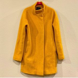 Mustard yellow long express coat nwt medium pea coat